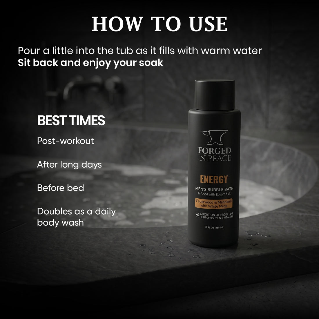 Men's Bubble Bath with Epsom Salt & Aloe