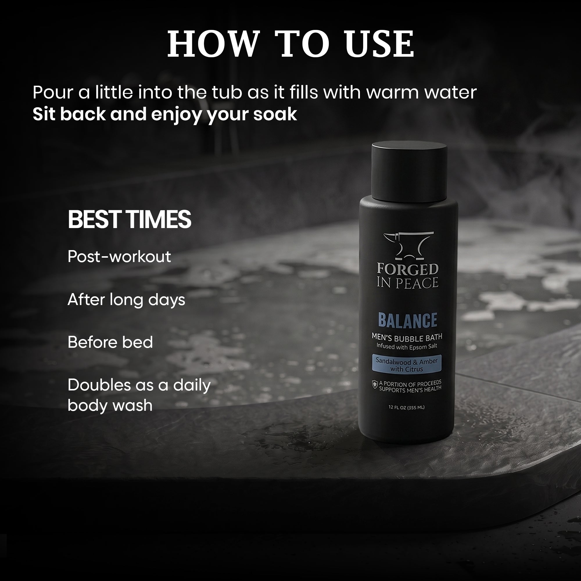 Men's Bubble Bath with Epsom Salt & Aloe