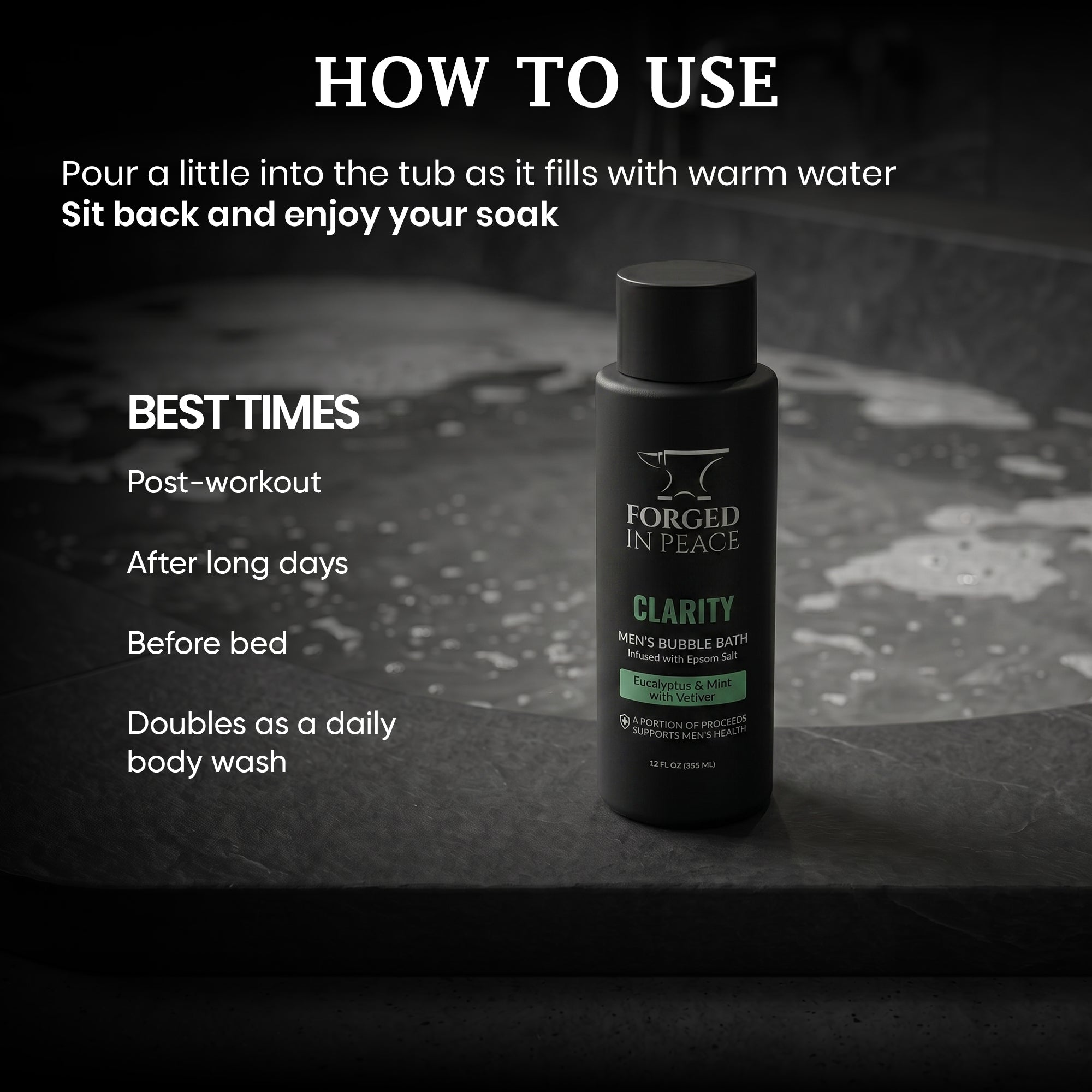 Men's Bubble Bath with Epsom Salt & Aloe