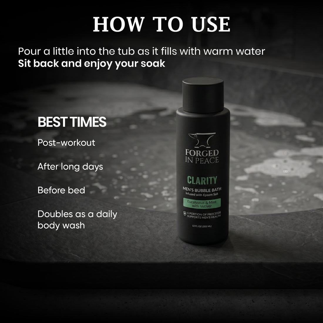 Men's Bubble Bath with Epsom Salt & Aloe