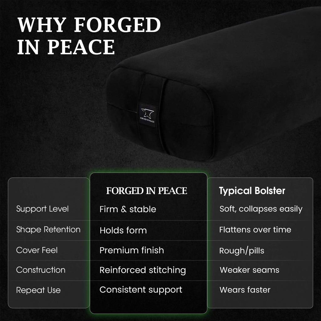Men’s Yoga Bolster – Premium Support Cushion for Yoga, Meditation, and Restoration, Black