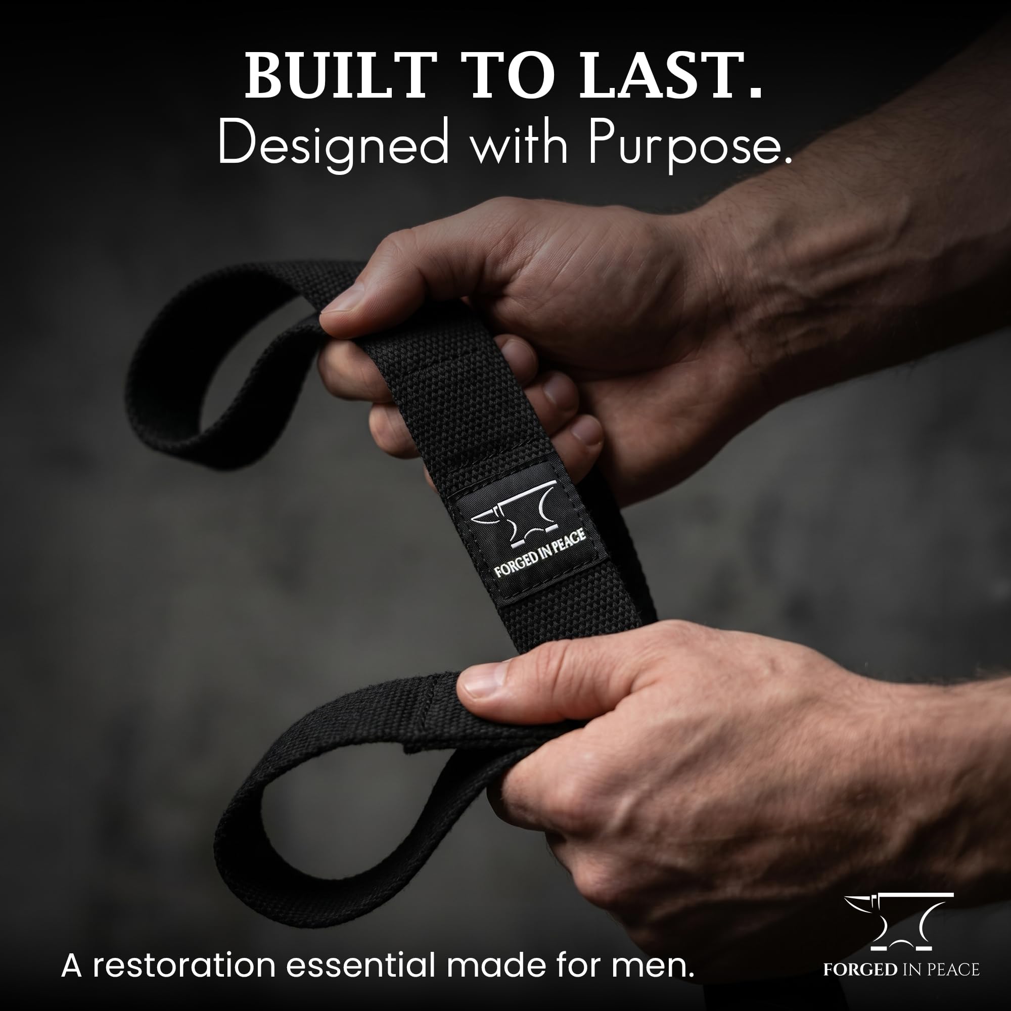 Men’s Yoga Strap – Adjustable Mat Carrier & Stretching Strap for Yoga, Pilates, and Fitness, Black