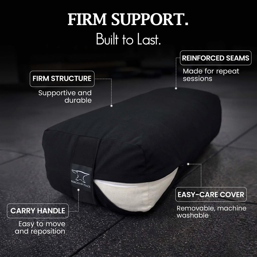 Men’s Yoga Bolster – Premium Support Cushion for Yoga, Meditation, and Restoration, Black