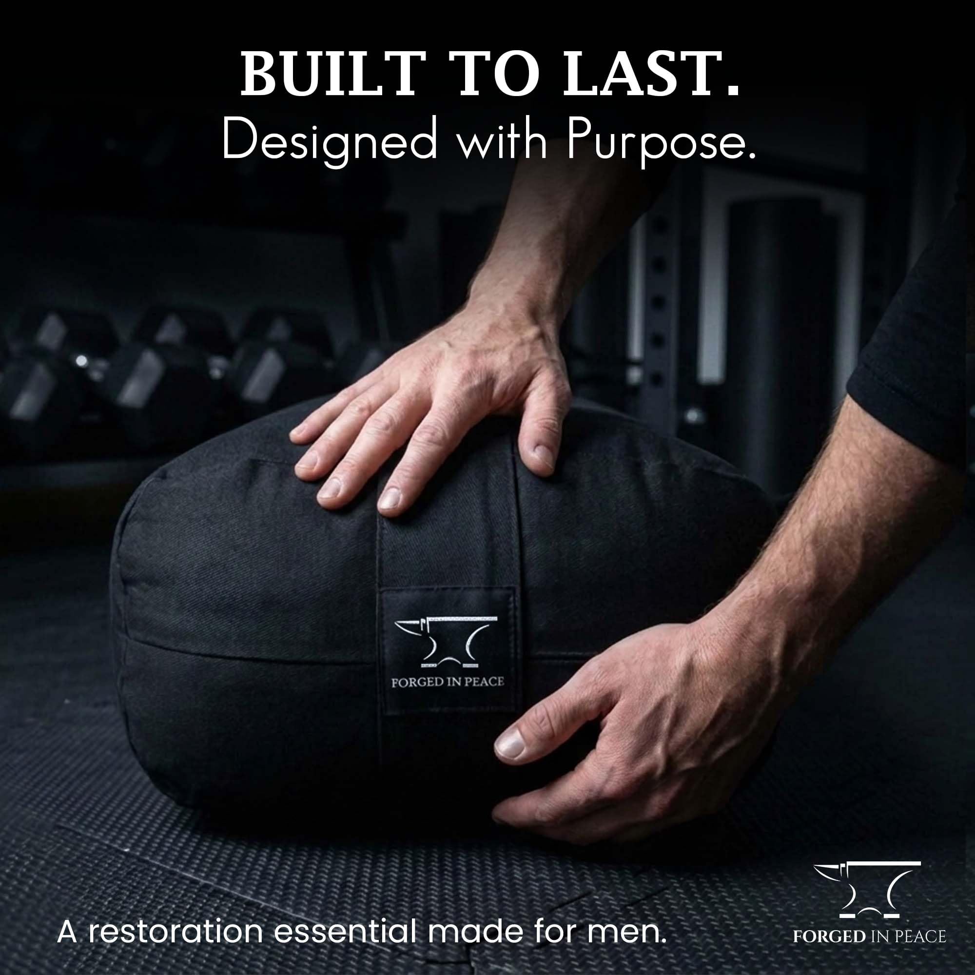 Men’s Yoga Bolster – Premium Support Cushion for Yoga, Meditation, and Restoration, Black